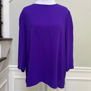 Eileen Fisher Deep Blue/Purple SILK Blouse PM